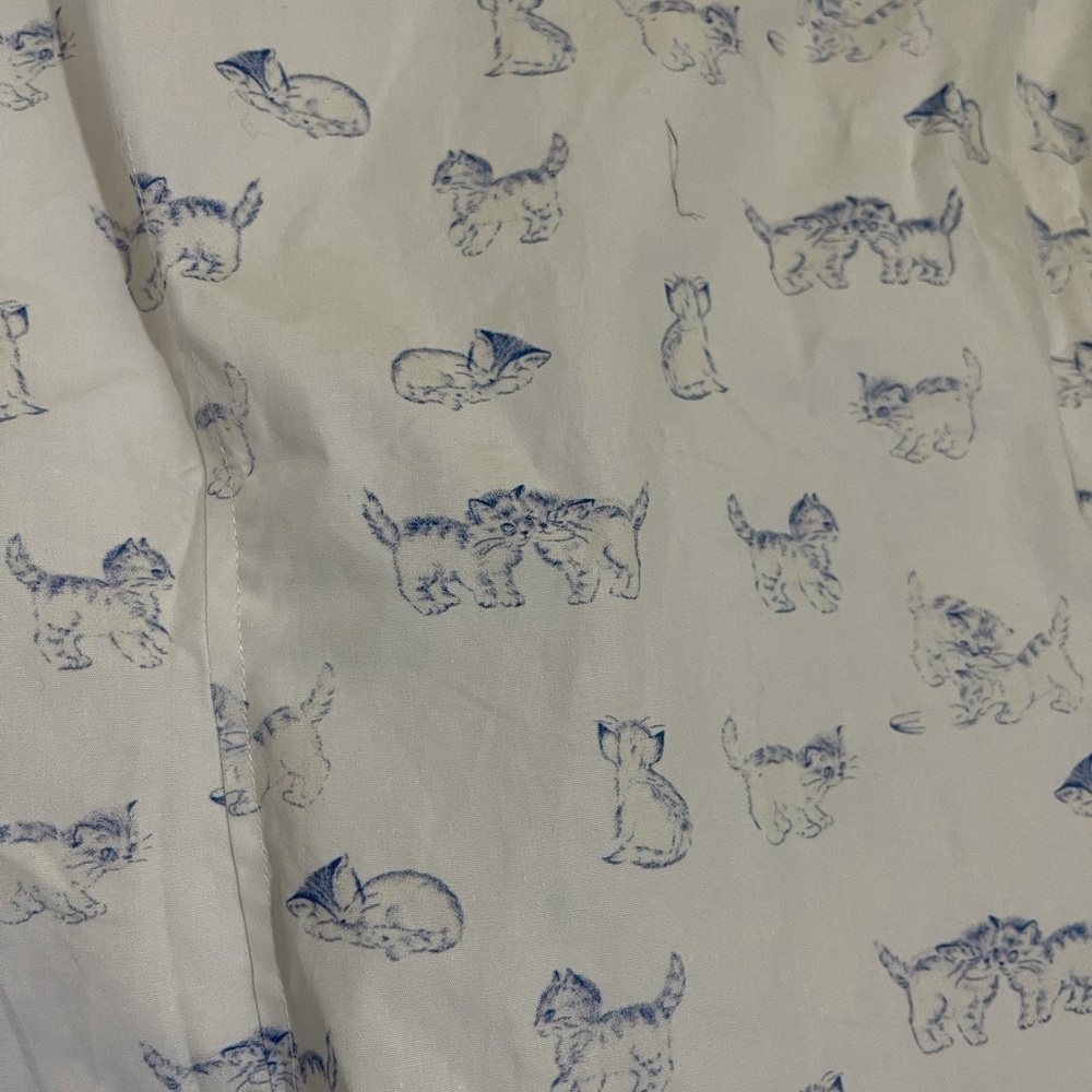 NWT Ganni Ruffled Collar Kitten Print Blouse - Picture 8 of 8